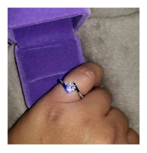 Anillo Plata Esterlina S925 + Caja Ajustable Mujer Regalo