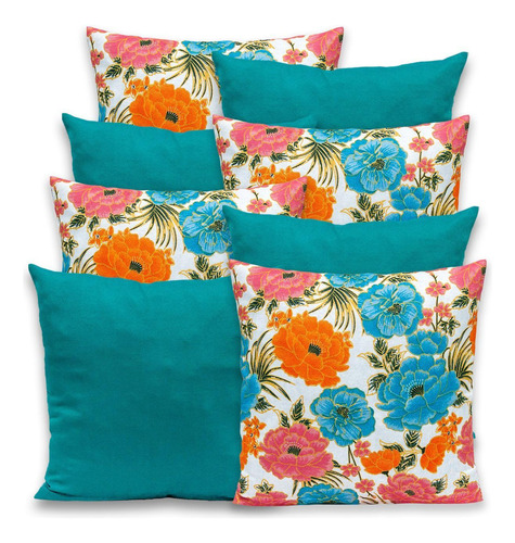 Kit 8 Capas Almofada 40x40cm Gorgurinho Jardim-tiffany