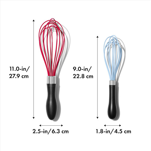 Juego De 2 Batidores De Silicona Negros De 23 Cm