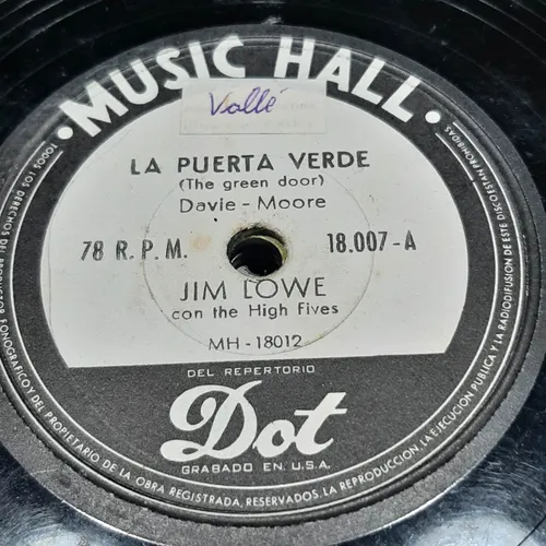 Pasta Jim Lowe The High Fives Music Hall C470 (Usado)