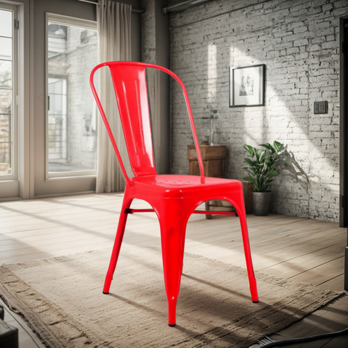 Pack 4 Sillas Tolix Color Rojo, Comedor, Evento, Restaurant