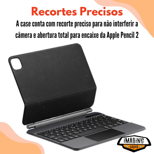 Case Keyboard Slim Encaixe Magnético Para iPad Pro M4 13