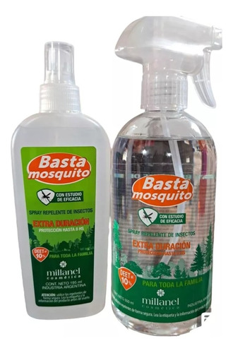 Repelente Basta Mosquito Con Tuluamida 190ml Millanel