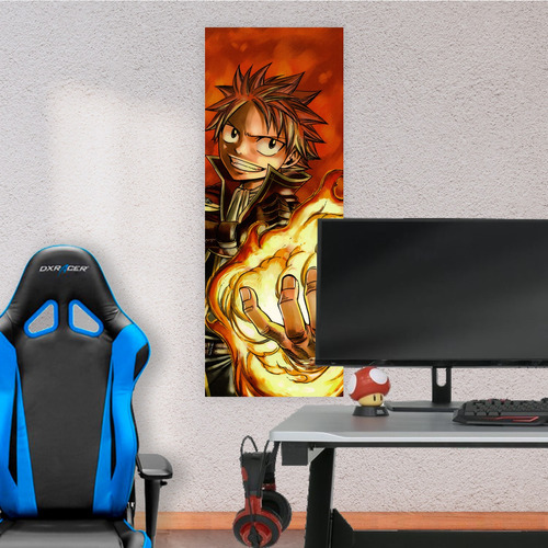 Cuadro Grande 30x80 Cm Fairy Tail Natsu Fuego Animeras