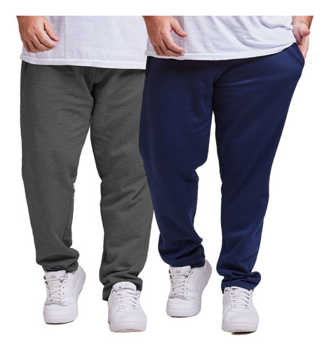 Kit 2 Calça Moletom Masculina Plus Size Extra G G1 G2 G3 G4