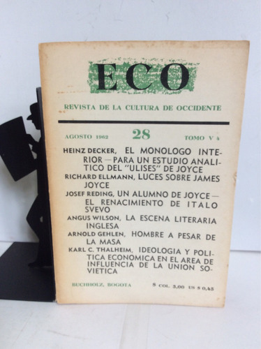 Revista Eco, Agosto 1962, Tomo V/ 4