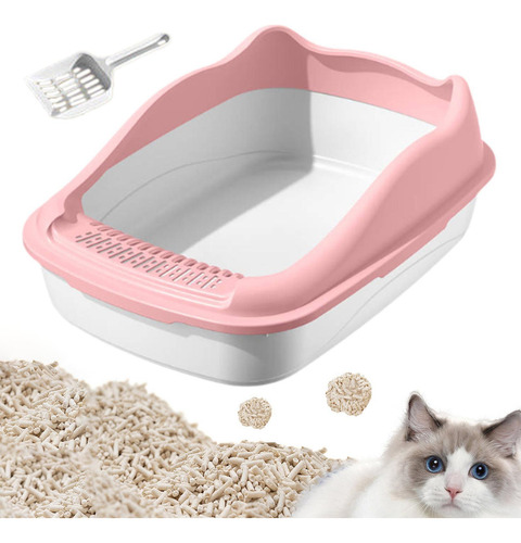 Caja De Arena Para Gatos Con Lados Altos, Suministros Para
