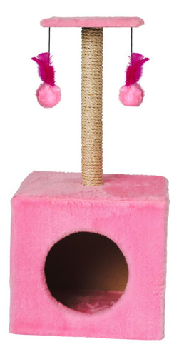Arranhador Para Gato Tipo Toca De Gato Com Caixa Confortável Cor Rosa