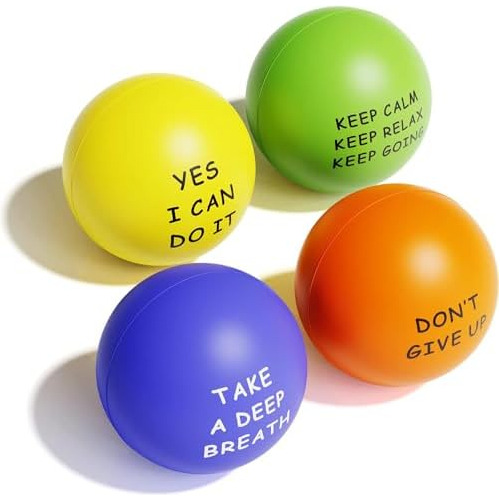 Motivational Stress Balls(4 Pack)for Kids And Adults,st...
