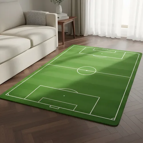 Tapete Infantil Campo Futebol Quarto Bebe Bola Jogador Jogo