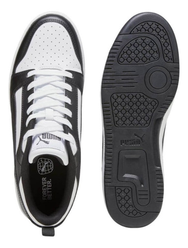 Tenis Puma Rebound V6 Low Negro Blanco Hombre 392328-01
