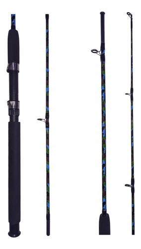 Vara Pesca Camuflage 1,80 Metros 2 Pts Fibra De Vidro 35 Lbs