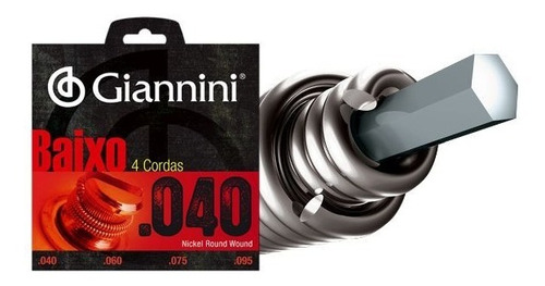 Encordoamento Para Contra Baixo Giannini 4 Cordas 040 Nickel