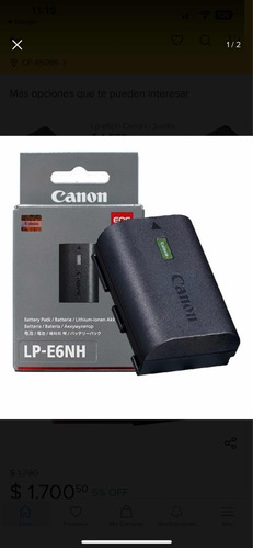 Batería Para Canon R5, R6 Lp-e6nh