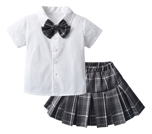 Conjunto De Blusas De Uniforme Para Niñas, Camisa, Faldas Pl