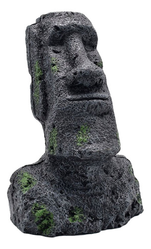 Pecera Moai Decoración Isla De Pascua Estatuas Paisaje