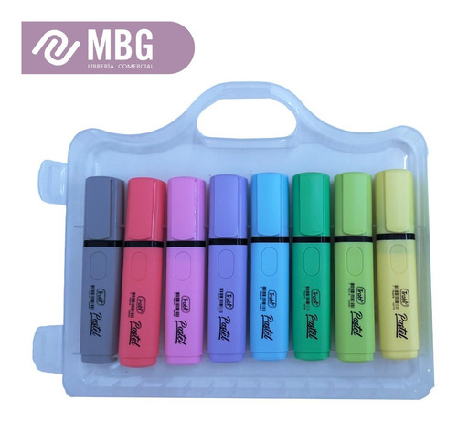 Imagen 3 de 7 de Valija Trabi De 16 Resaltadores Pastel + Neón + Tachador
