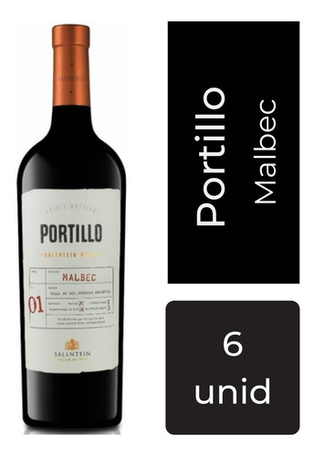 Vino Portillo Malbec 750 Ml X6 Unidades Mp Drinks