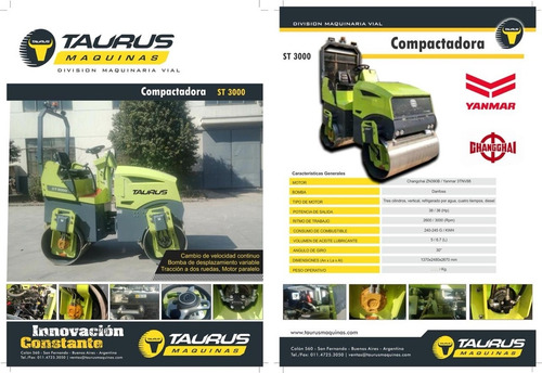 Imagen 2 de 6 de Compactadora Taurus - St 300 Motor Yanmar