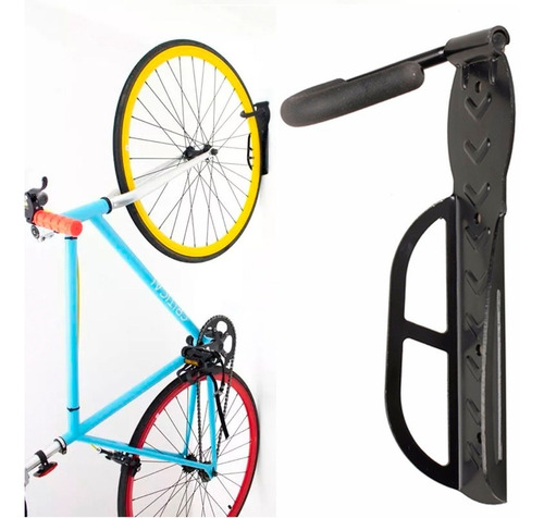 Imagen 1 de 4 de Soporte Gancho Metalico Para Bicicleta De Pared A La Rueda