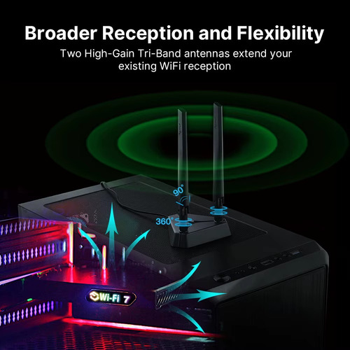 Tarjeta De Red Fenvi Be8800rgb 8774mbps Wifi 7 2,4g/5g/6ghz