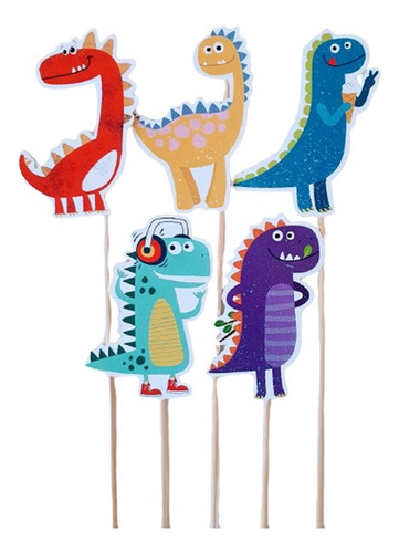 Dinosaurios Adorno Para Torta + Guirnalda Dinos 