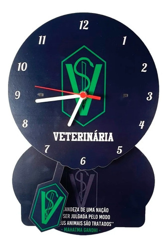 Relógio De Pendulo Veterinário Profissão Veterinária Mdf