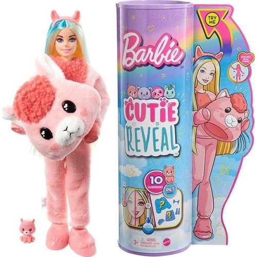 Imagen 1 de 4 de Muñeca Barbie Cutie Reveal Llama Hjl60 Mattel Bestoys