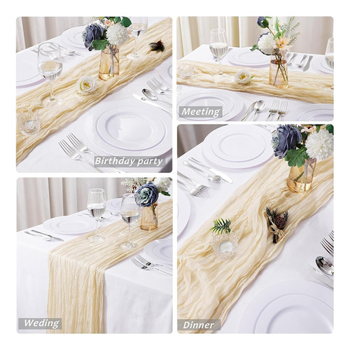 Mantel De Gasa Para Mesa, Cena, Boda, 90 X 400 Cm