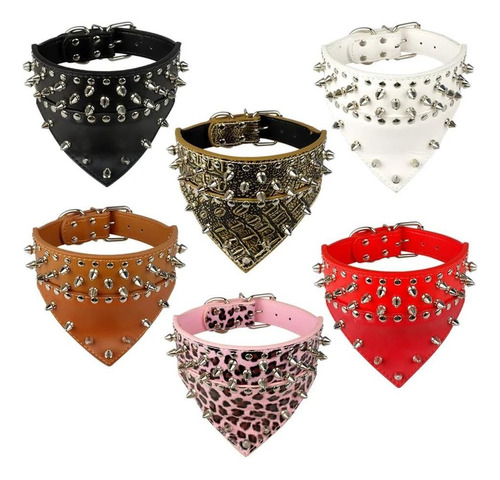 Didog Collar De Perro De Cuero Con Bufanda Estilo Bandana De
