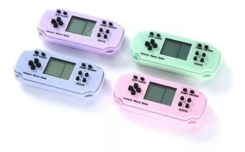 Mini Game Portatil Chaveiro Empilhar Encaixar Blocos Tetris Cor Sortido