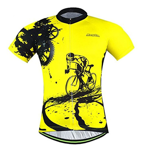 2016 Hombres Ciclismo Jerseys Camisas Amarillas Transpirable