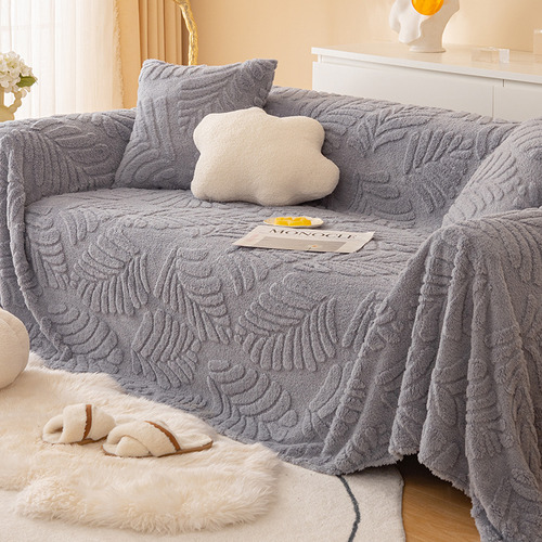 Folhas - Cinza - 180* 400 (capa De Sofá Anti-cat Scratch Ins