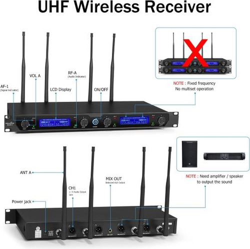 Microcking Uhf Sistema De Microfono Inalambrico Microfono In