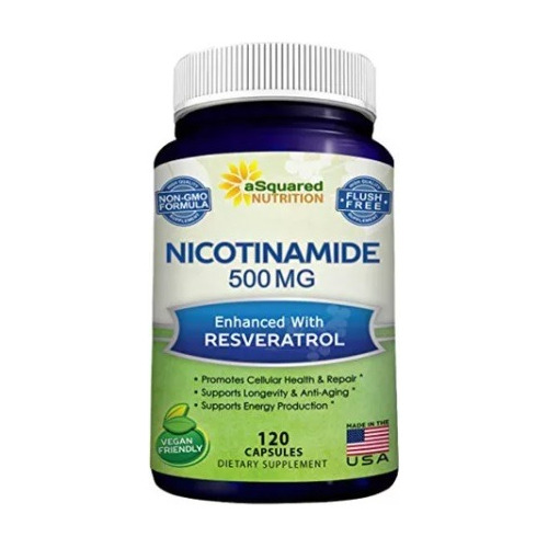 Antioxidante Nicotinamida 500mg Con Resveratrol 120 Capsulas