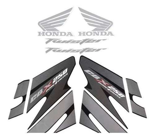 Jogo Kit Adesivos Honda Cbx 250 Twister 2007 Preta - Lb10047