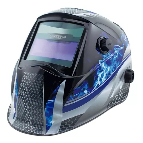 Careta De Soldar Automática Profesional 2 Color Negro Con Azul