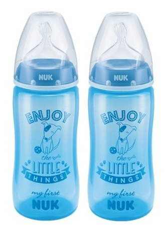 Set De 2 Biberones Nuk My First Choice Blue 300ml 0-6m