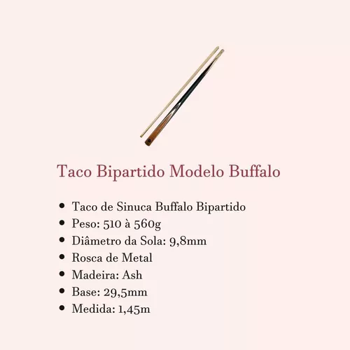 Taco Buffalo Fibra Azul Importado Rosca Sinuca Bilha Titânio