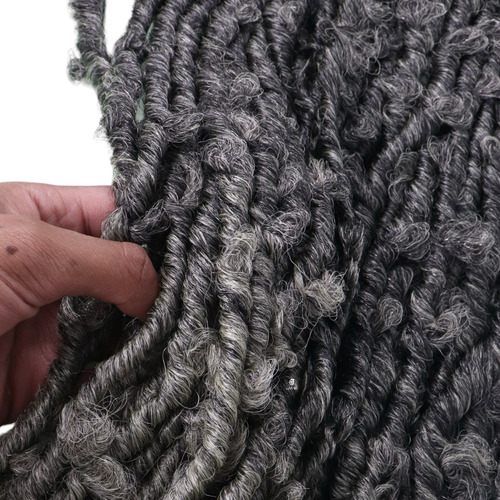 Cabelo Estilo Dread Butterfly Macio Facil De Aplicar E Lavar Cor Preto Com Californiana Cinza T-grey