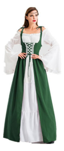 Vestido Medieval De Mujer Con Cordones Longitud