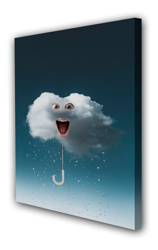 Cuadro 60x90cm Nube Lluvia Tiempo Sombrilla M1