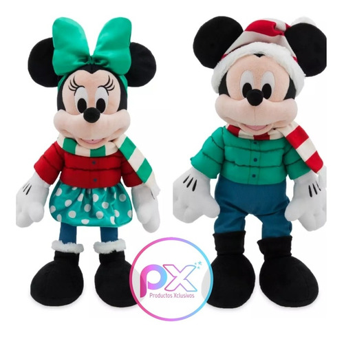 Mickey Y Minnie Peluches Navidad Pareja Disney Store 2021