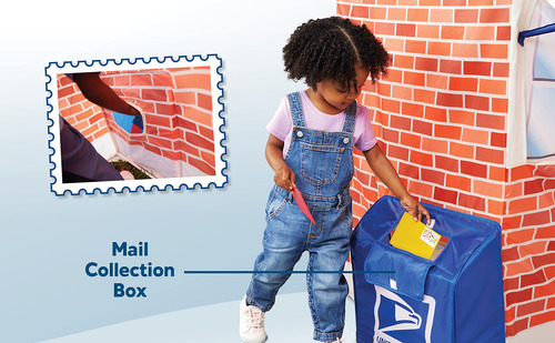 Play Tent Kid Trax Usps For Kids W/ Mail Collection Box