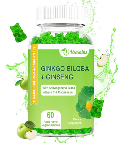 Vzoxains Ginkgo Biloba - Gomitas Con Ginseng Ashwagandha Rai