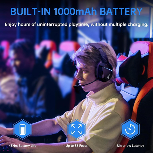 Somic Gs401pro Wireless Gaming Headset Com Microfone, Blueto