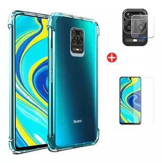 Kit Funda Xiaomi Redmi Note 9s / 9 Pro Y 9 + Vidrio + Camara