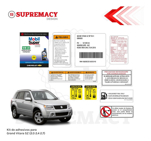 Adhesivos Grand Vitara Sz