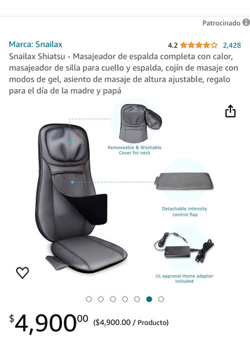 Silla Masajeadora Snailax Shiatsu (Usado)