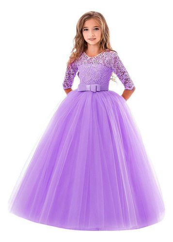 Vestido De Princesa De Encaje De Fiesta For Niñas